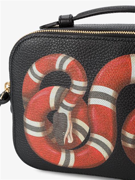 gucci snakeskin bag black|gucci travel bag snake.